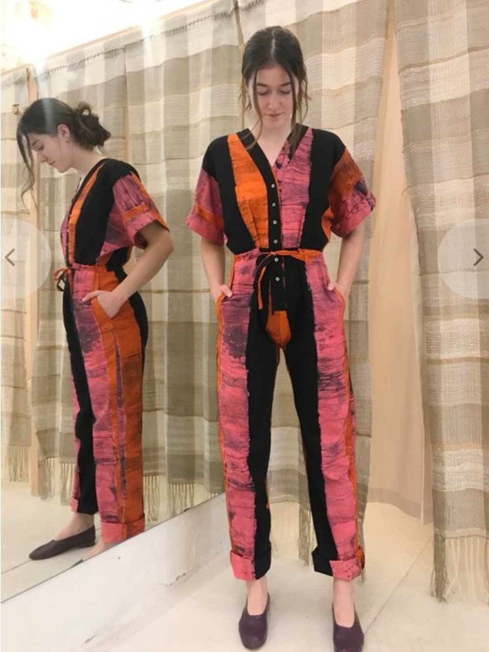 Osei-Duro Opus Jumpsuit “Carmine” – Hand-Batiked Slow Fashion Size XS - Picture 3 of 9